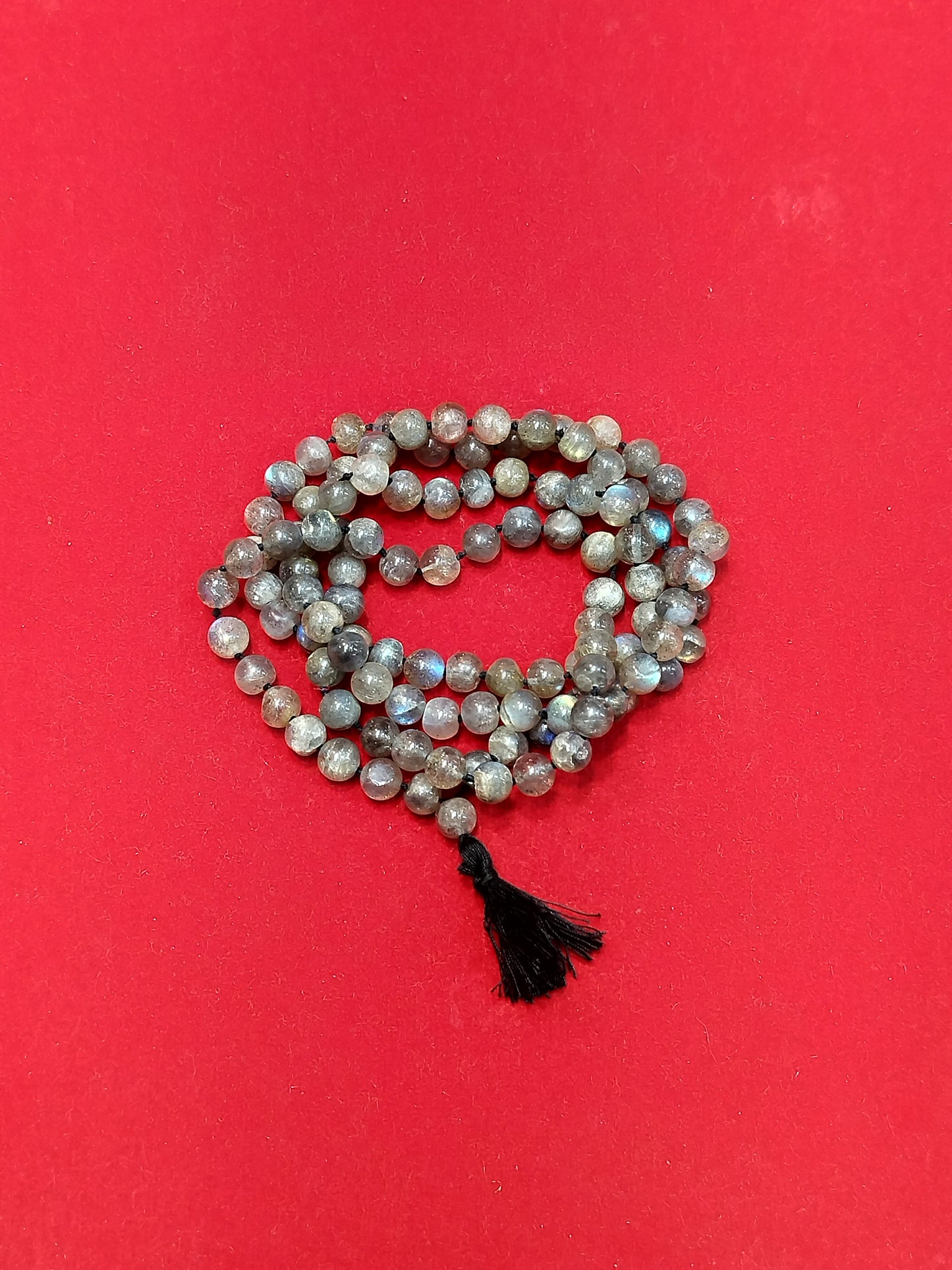 Natural Labradorite Mala (108+1 beads)