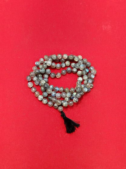 Natural Labradorite Mala (108+1 beads)