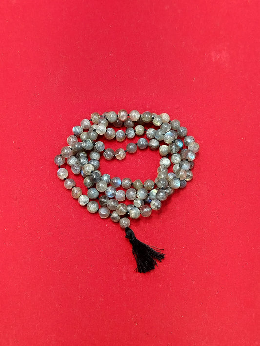 Natural Labradorite Mala (108+1 beads)