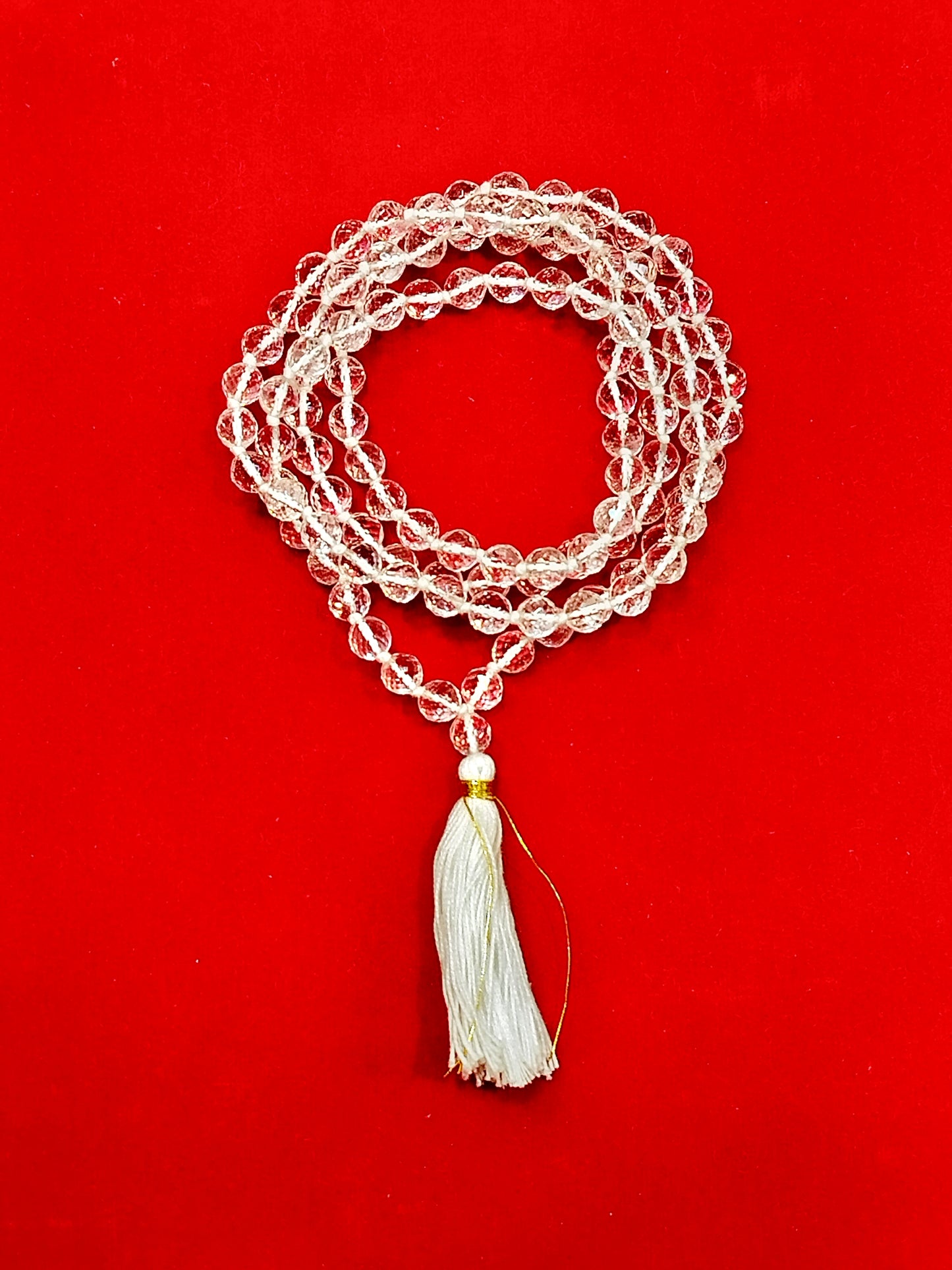 Diamond cut sphatik mala